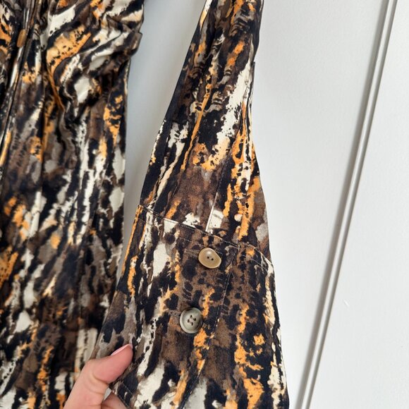 Nanushka Zada Shirt Dress In Watercolor Abstract-Print Button Front Size Small - Picture 5 of 10